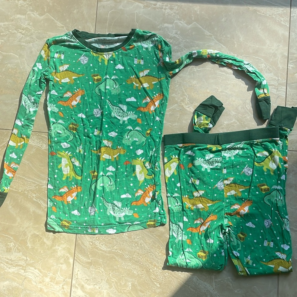 Little Sleepies Dragons 2 Piece PJ set | Bamboo | Size 7/8